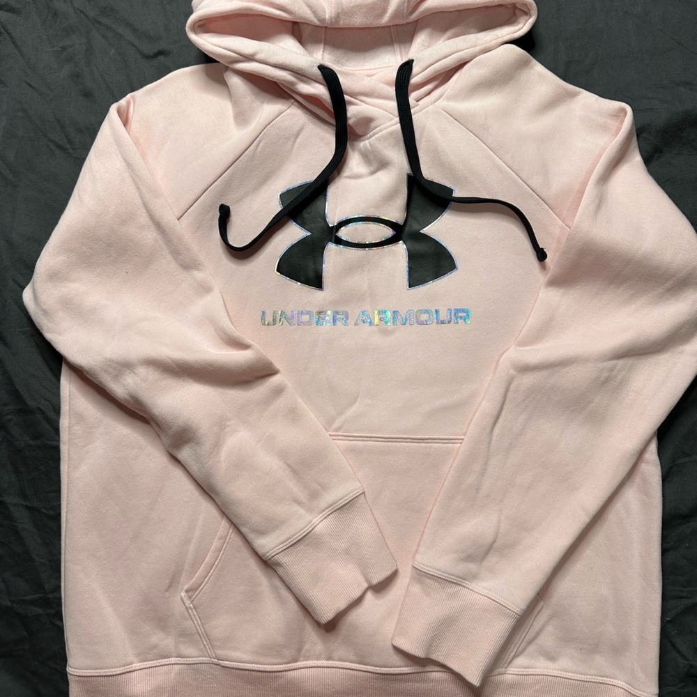 Under Armour Women's Pink Hooded Logo Sweatshirt